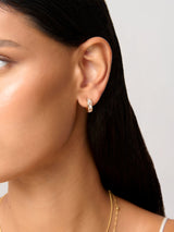 Next Aela Gold Tone Diamond Quilted Hoop Earrings- Buy online at McGrocer