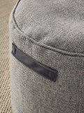 Grey pouffe with handles, imported from the UK
