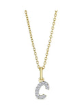 The Diamond Store C initial 0.10ct lab diamond pendant necklace (British brand)