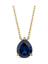 Next The Diamond Store Blue Astra Pear Cut Lab Sapphire Necklace with Diamonds 3.20ct 18K Gold Vermeil- Buy online at McGrocer