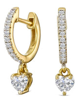 Next The Diamond Store Heart Drop Huggie Earrings 0.50ct Lab Diamond Gold Vermeil- Buy online at McGrocer