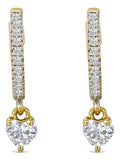 The Diamond Store Heart Drop Huggie Earrings with 0.50ct lab diamonds in 18K gold vermeil (British brand)