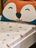 Catherine Lansfield Cream Fox and Woodland Friends fitted sheet - British product