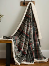 Next Dreams & Drapes Green Bennet Check Sherpa Reversible Throw 200cm x 150cm- Buy online at McGrocer