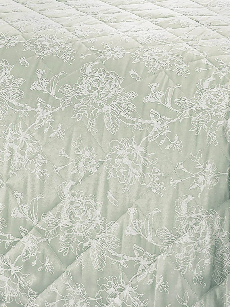 Dreams & Drapes green jasmine jacquard bedspread 240x260cm (British brand)