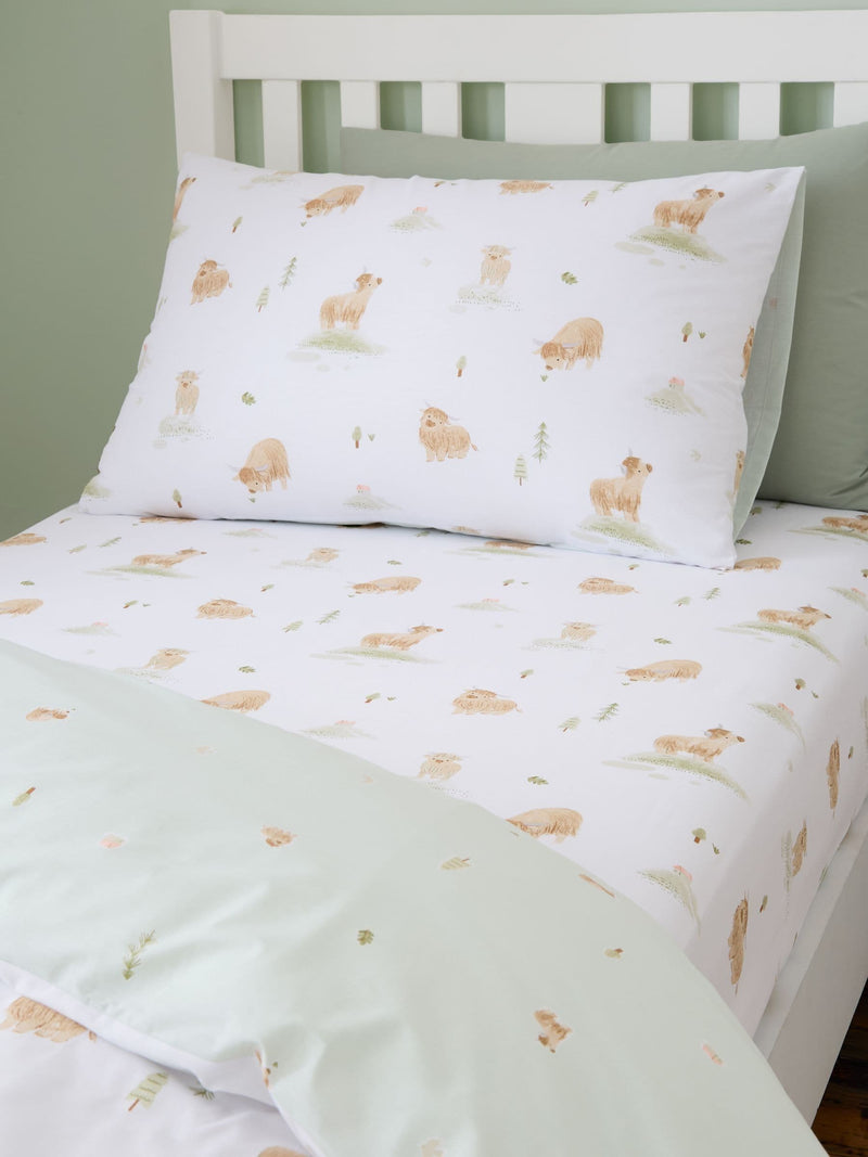 Bianca White Mini Moo Cow Cotton Fitted Sheet