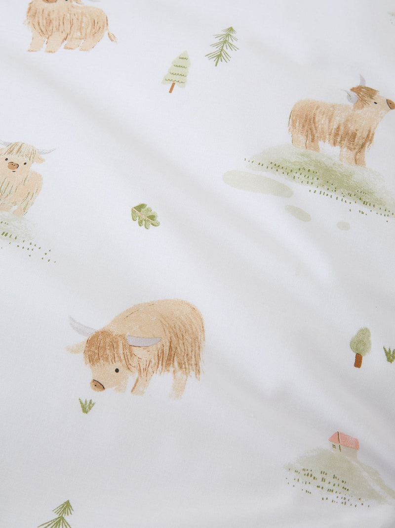 Bianca White Mini Moo Cow Cotton Fitted Sheet