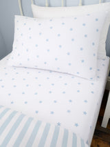 Bianca Blue Mini Star & Stripes Cotton Fitted Sheet
