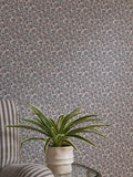 Navy Simplicity Trail wallpaper sample with delicate vines - British product