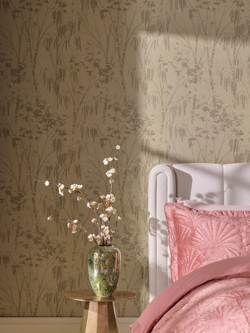 Gold Time Travel Trees wallpaper sample A4, UK version