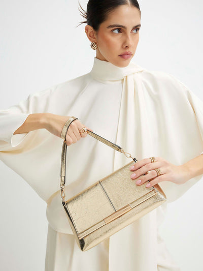 Next River Island Gold Bar Front Clutch Bag- Buy online at McGrocer