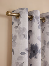 Next Grey Blurred Floral Print Eyelet Lined Curtains- Buy online at McGrocer