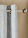 Blue toile print linen eyelet curtains - British product