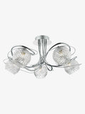 Dar Rehan flush ceiling light ribbed glass chrome - British product