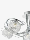 Dar Rehan flush ceiling light ribbed glass chrome - British product