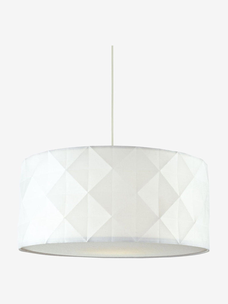 Dar Lighting Aisha white pendant light 40cm, imported from the UK