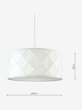Dar Lighting Aisha white pendant light 40cm, imported from the UK