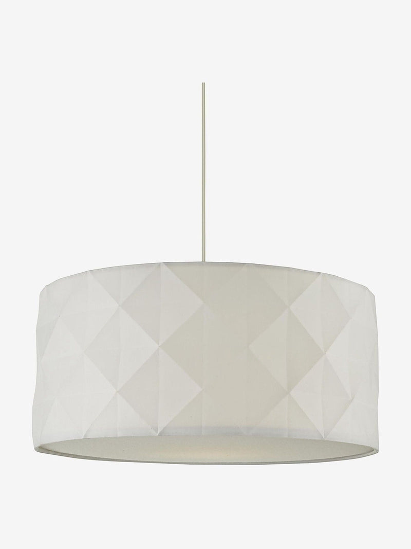 Dar Lighting Aisha white pendant light 40cm, imported from the UK