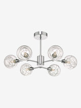 Next Dar Lighting Tyka Polished Chrome Glass 6-Light Semi Flush Ceiling Light- Buy online at McGrocer