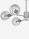 Dar Lighting Tyka semi flush ceiling light 6 light polished chrome glass, imported from the UK