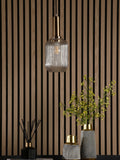 Dar Lighting champagne ribbed glass easy fit pendant light, UK version