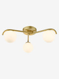 Dar Lighting Orlena flush ceiling light satin gold opal glass - British product