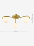 Dar Lighting Orlena flush ceiling light satin gold opal glass - British product