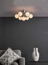 Next Dar Lighting Ursa Polished Chrome Opal Glass 7 Light Flush Ceiling Light- Buy online at McGrocer