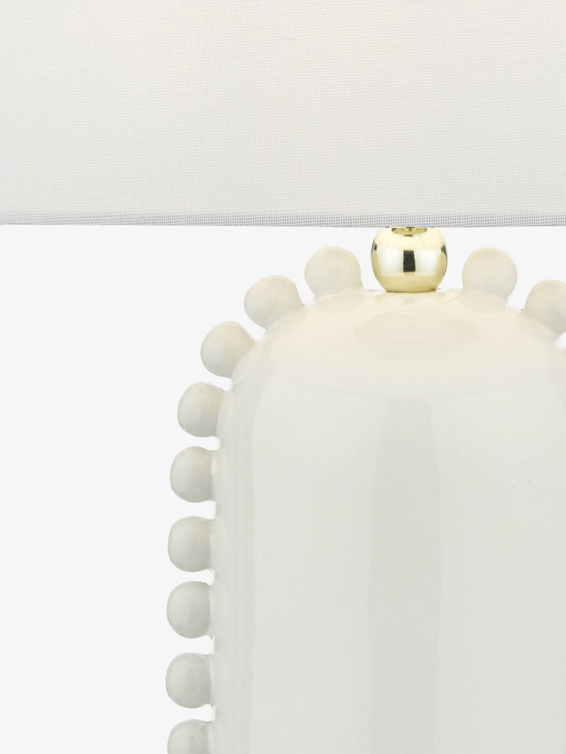 Dar Lighting white polished gold Dolce table lamp 53cm (British brand)