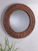 Next Laura Ashley Cait Brown Round Wall Mirror 60cm- Buy online at McGrocer