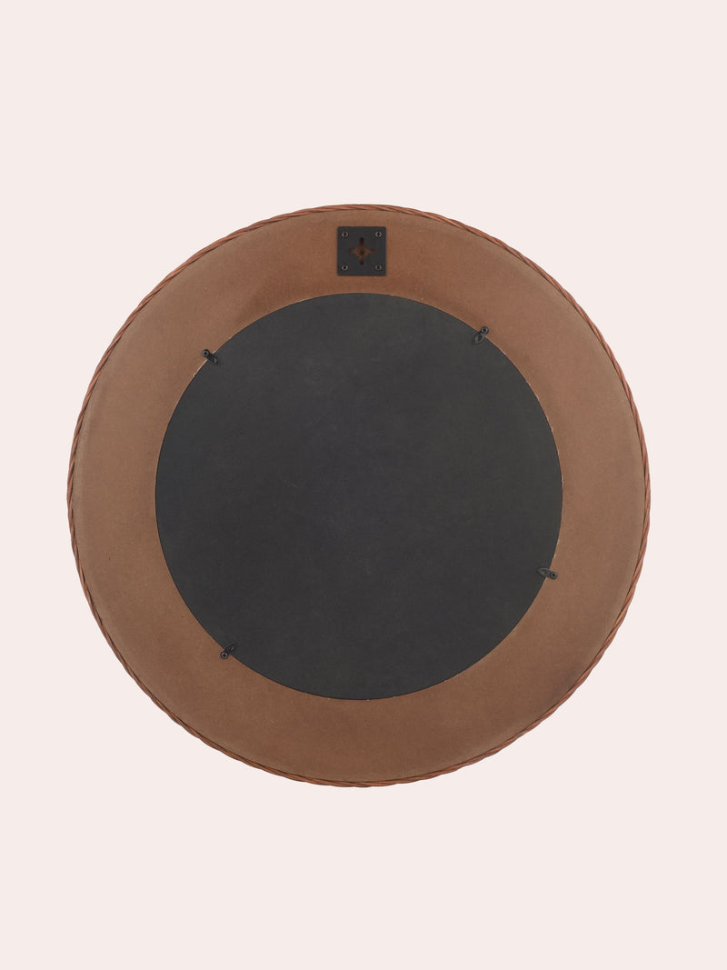 Laura Ashley dark wicker round mirror 60cm, UK version