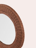 Laura Ashley dark wicker round mirror 60cm, UK version