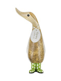 DCUK duckling ornament with green spotty wellies 21cm (British brand)