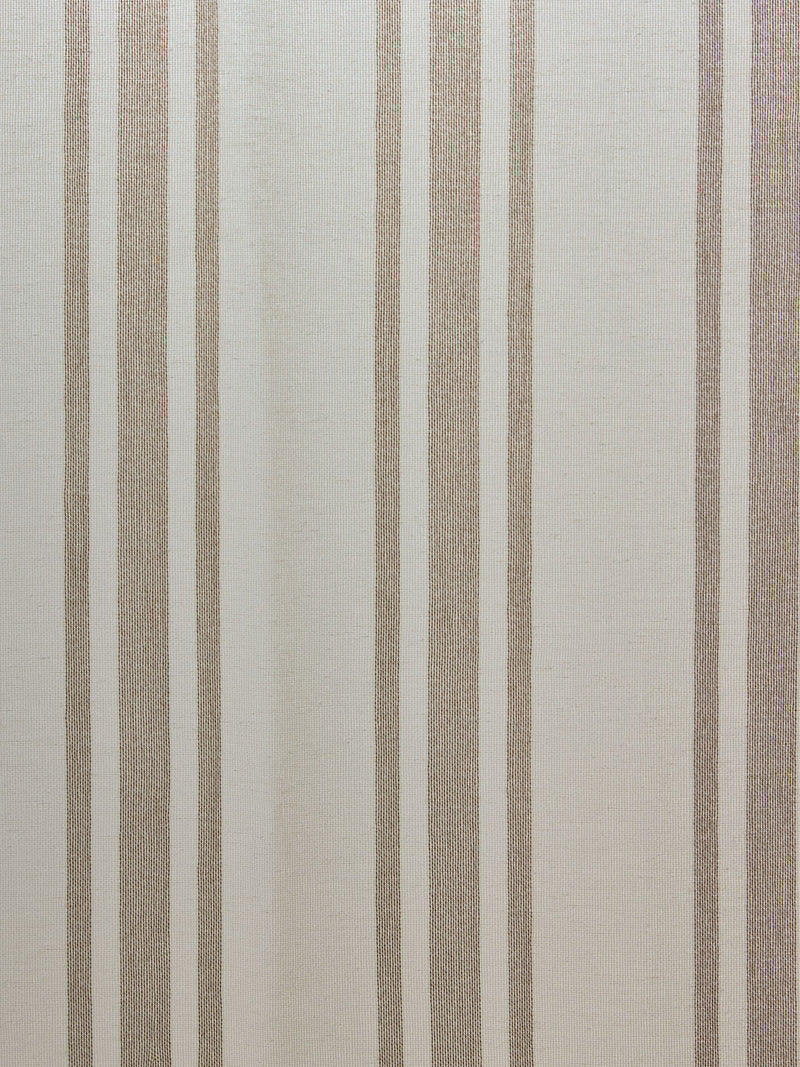 White Natural Linen Look Stripe Voile sheer panel (British brand)