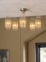 Next Brass Arundel 5 Light Flush Fitting Ceiling Light- Buy online at McGrocer