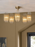 Brass Arundel 5 light flush ceiling light - British product