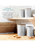 Tower Scandi 5 piece dove grey storage set - British product