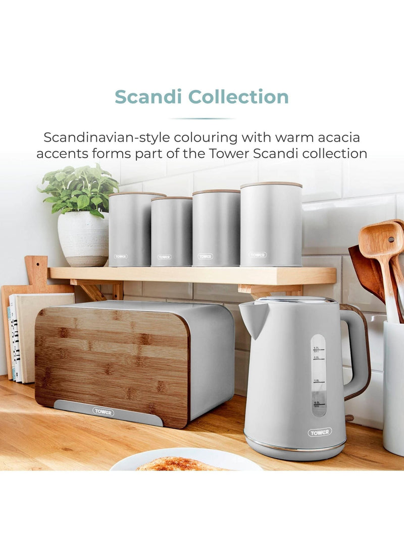 Tower Scandi 5 piece dove grey storage set - British product