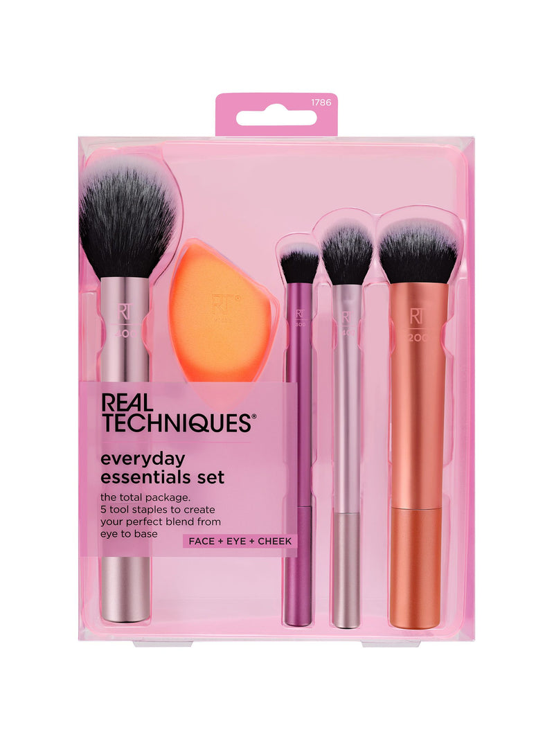 Real Techniques Everyday Essentials Makeup Brush Set, imported from the UK