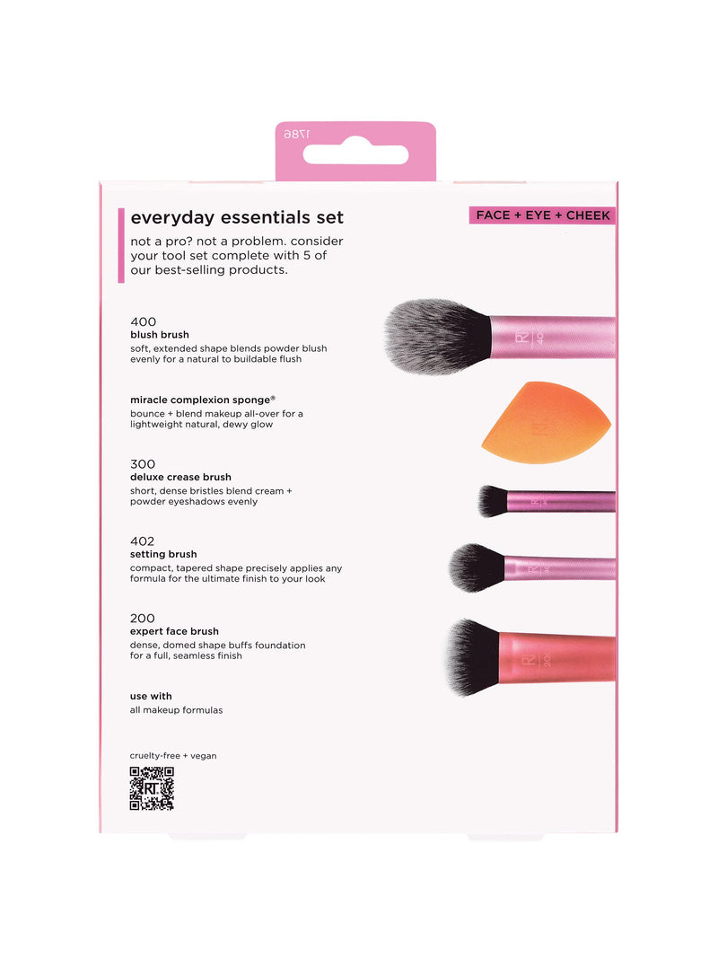 Real Techniques Everyday Essentials Makeup Brush Set, imported from the UK