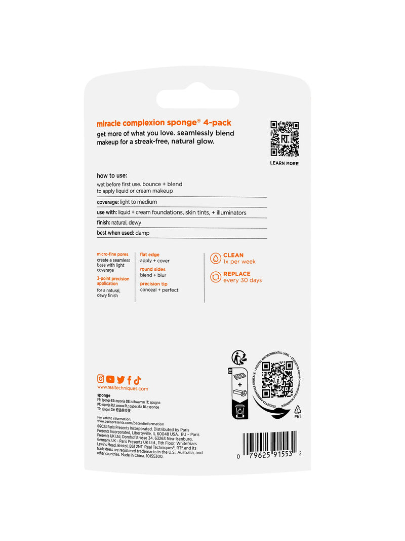 Real Techniques Miracle Complexion makeup sponges 4 pack - British product