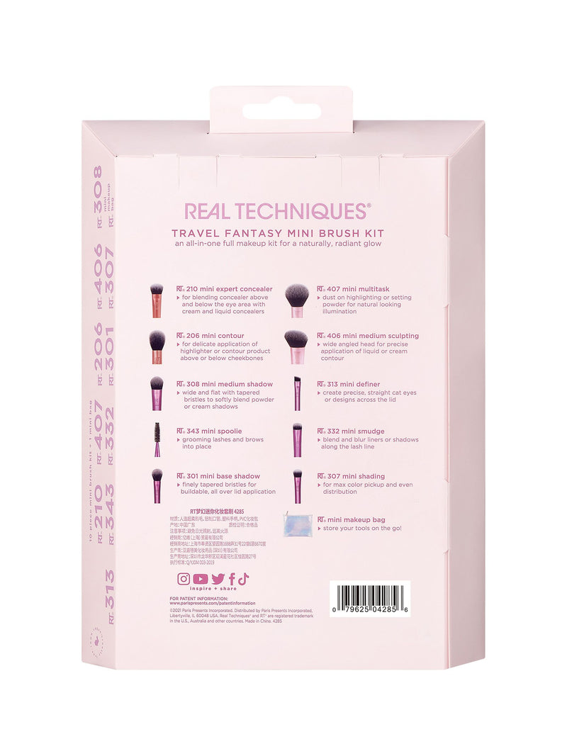 Real Techniques Travel Fantasy Mini Makeup Brush Set, imported from the UK