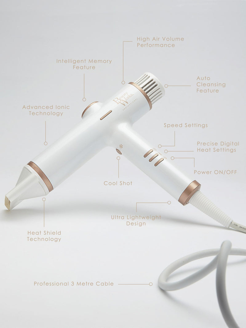 Beauty Works AERIS professional digital hair dryer, UK version