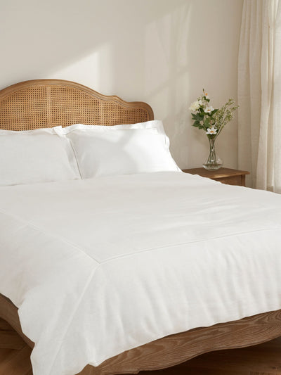 Next Truly White Ladder Stitch Linen Duvet Cover- Buy online at McGrocer