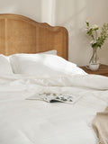 Truly White linen ladder stitch duvet cover (British brand)