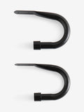 Black curved stud curtain holdbacks set of 2 (British brand)