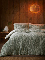 Next Fusion Green Winter Foliage Fleece Duvet Cover Set- Buy online at McGrocer