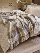 Next Laura Ashley Steel Grey Allonby Check Woven Throw- Buy online at McGrocer