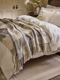 Laura Ashley Steel Grey Allonby Check throw - British product