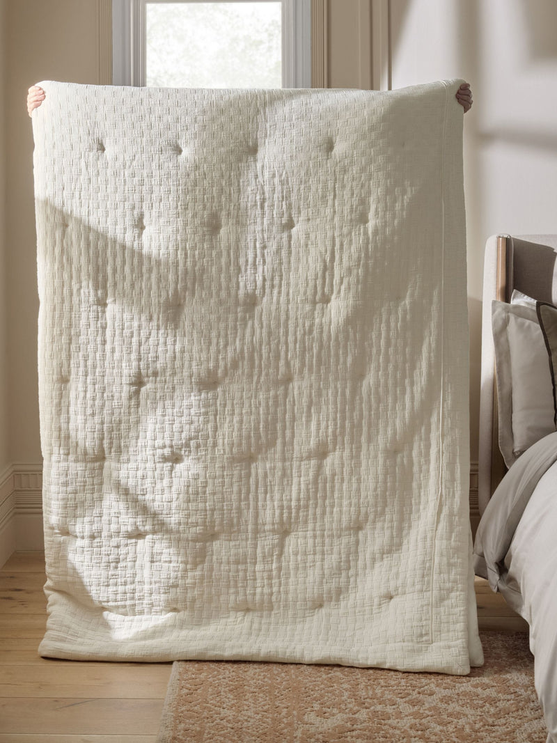 Natural N Premium Check Cotton Bedspread (British brand)